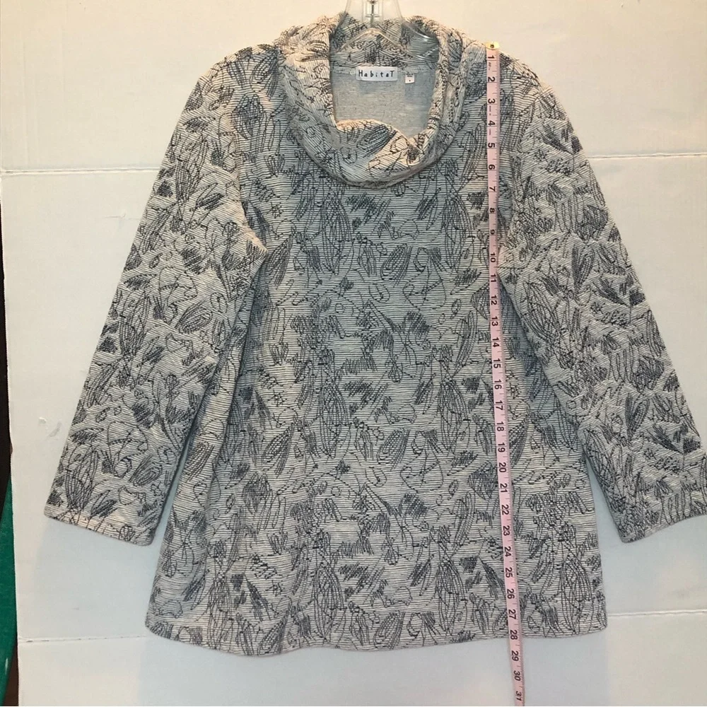 Habitat a-line tunic with relaxed cowl neck abstract print size small - Picture 6 of 8